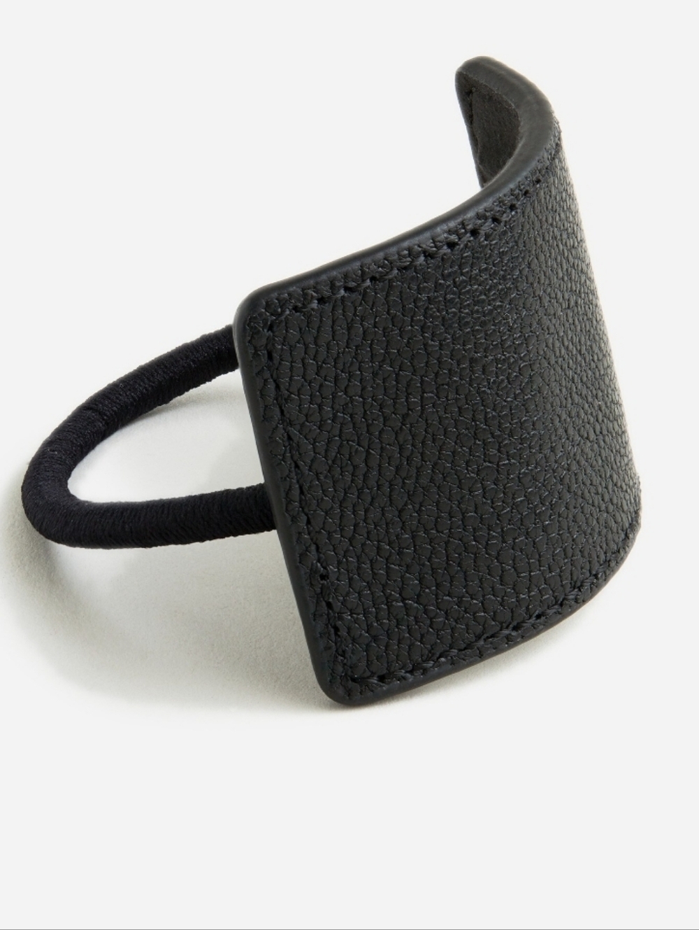 J. Crew Black Leather-Cuff Hair Tie